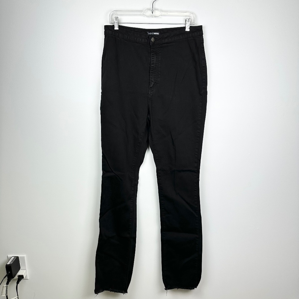 Fashion Nova 14 Tall Black High Waisted Tapered leg Pull On Jean Pants